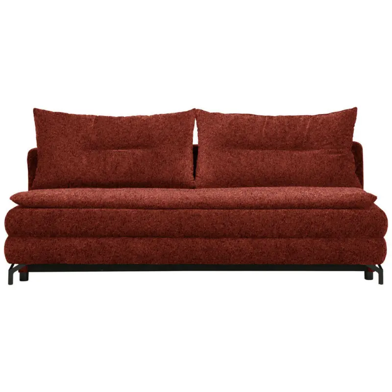 Schlafsofa in Chenille, Pl&uuml;sch Rostfarben