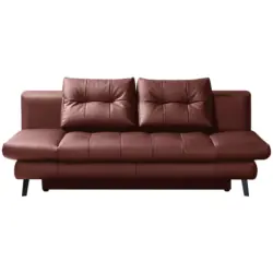 Schlafsofa Liane in Echtleder Bordeaux