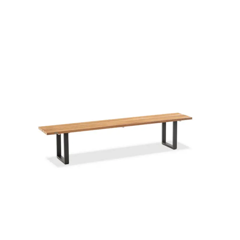 Gartenbank 200/46/40 cm in Anthrazit, Teakfarben