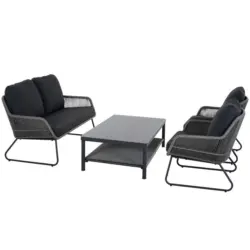 Loungegarnitur 4-teilig 145/76/73,5 cm Aluminium
