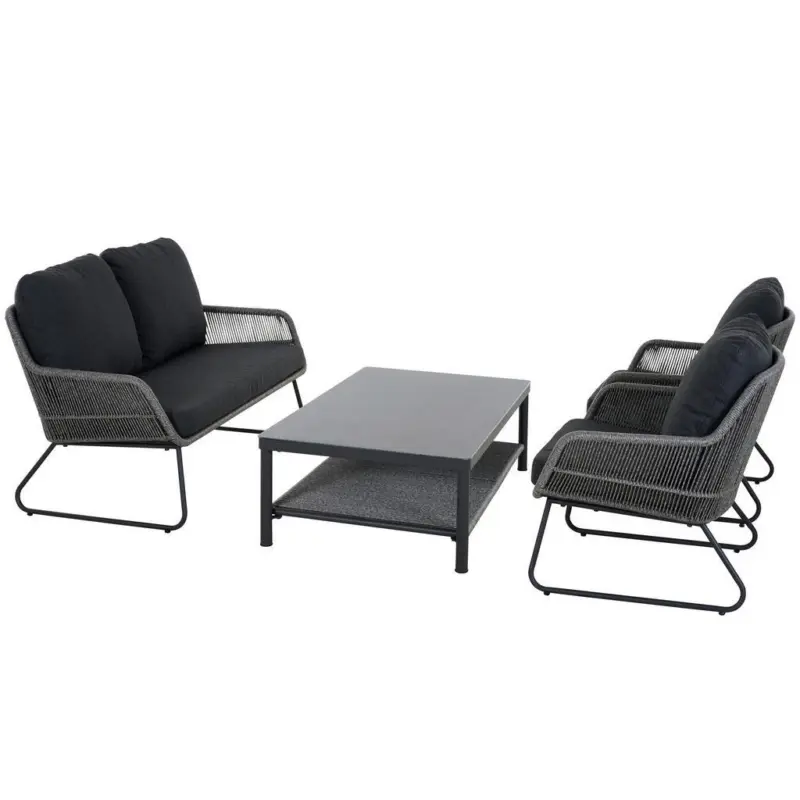 Loungegarnitur 4-teilig 145/76/73,5 cm Aluminium