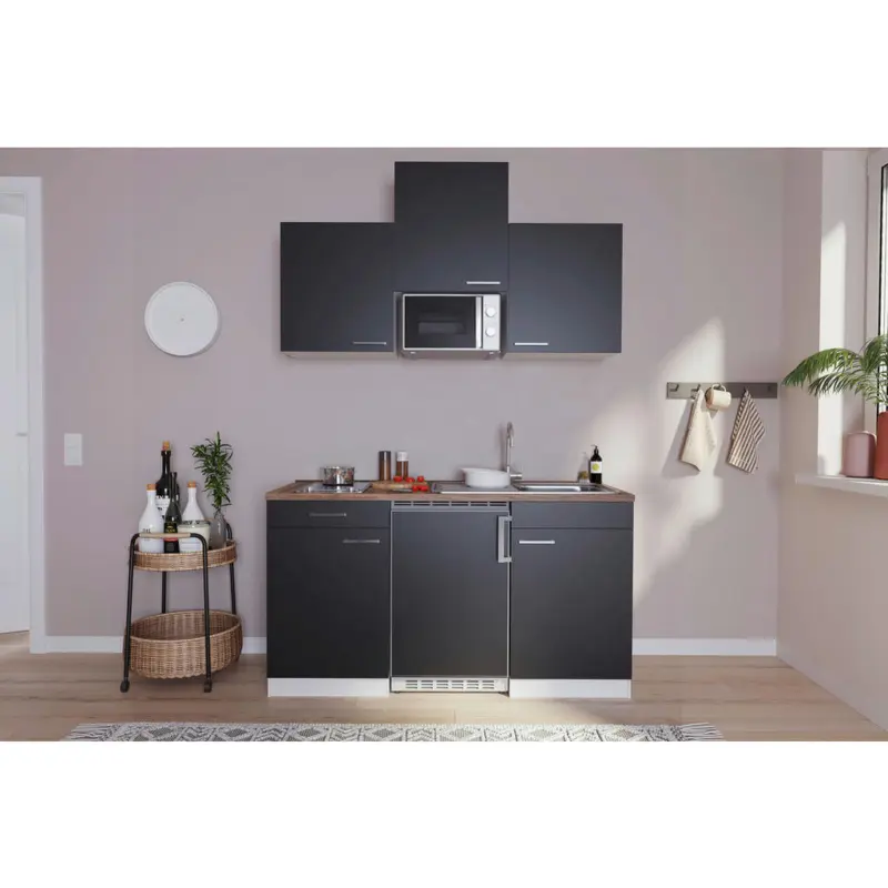 Minik&uuml;che 150 cm in Schwarz