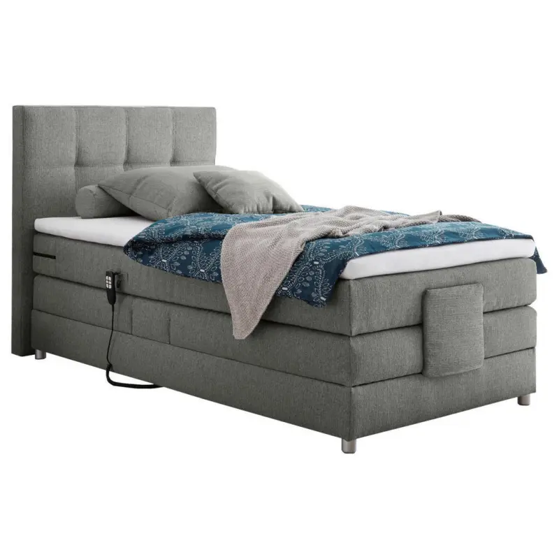 Boxspringbett 100/200 cm in Grau