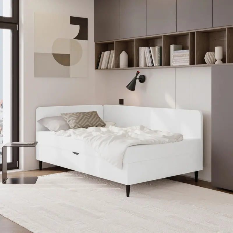 Boxbett 120/200 cm in Creme