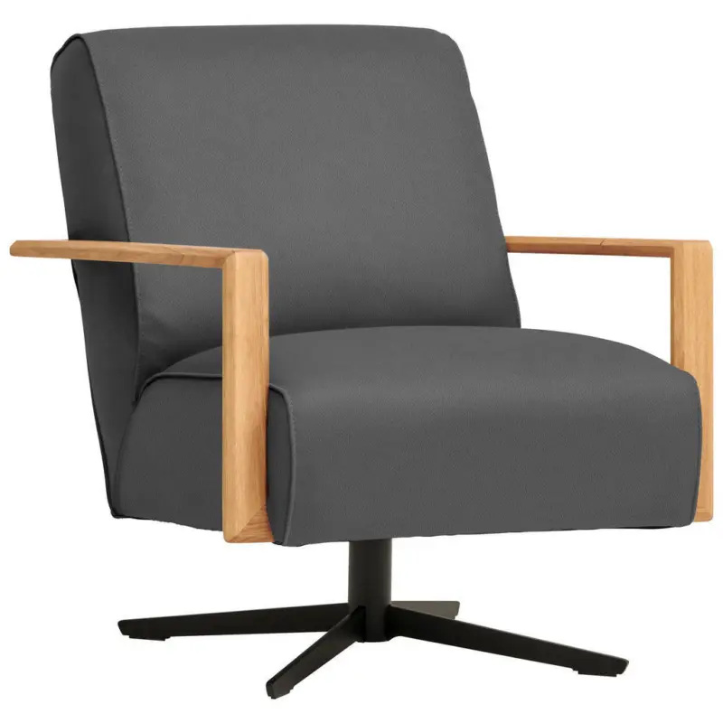 Sessel in Echtleder Blaugrau