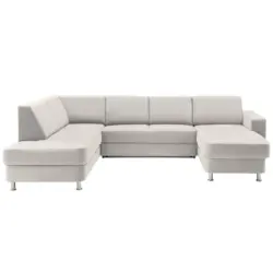 Wohnlandschaft in Chenille Creme, Wei&szlig;