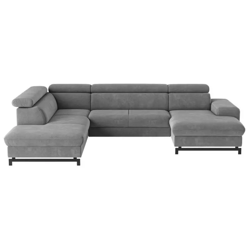 Wohnlandschaft in Chenille Grau