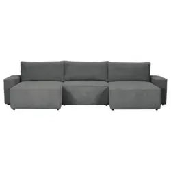 Wohnlandschaft in Cord Dunkelgrau