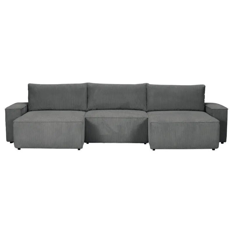 Wohnlandschaft in Cord Dunkelgrau