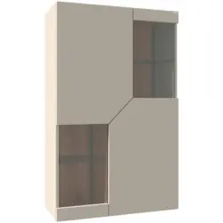 H&auml;ngevitrine in Taupe, Wildeiche