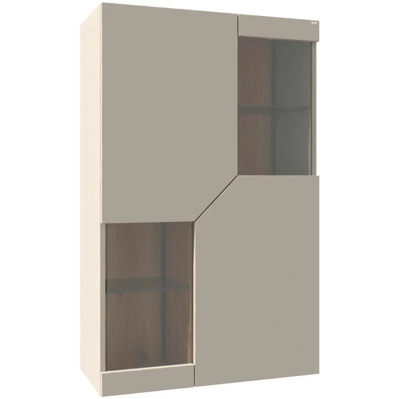 H&auml;ngevitrine in Taupe, Wildeiche