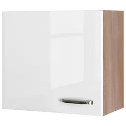 K&uuml;chenoberschrank 60/54,8/32 cm in Sonoma Eiche, Wei&szlig; Hochglanz