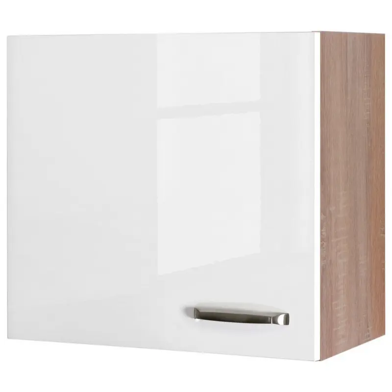 K&uuml;chenoberschrank 60/54,8/32 cm in Sonoma Eiche, Wei&szlig; Hochglanz