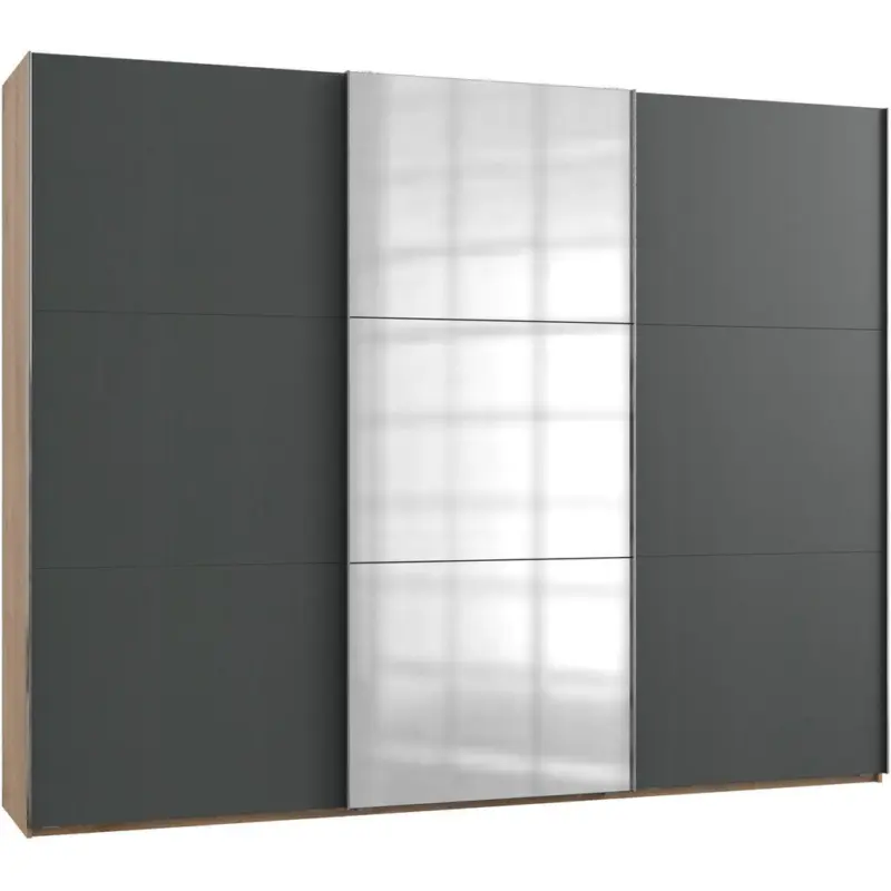 Schwebet&uuml;renschrank in Graphitfarben, Eichefarben