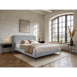 Boxspringbett 140/200 cm in Hellgrau
