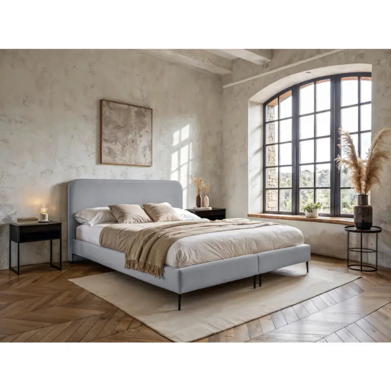Boxspringbett 140/200 cm in Hellgrau