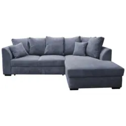 Ecksofa in Cord Grau 259/174 cm