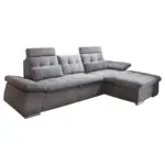 XXXLutz Lauterach - Ihr M&ouml;belhaus bei Bregenz Ecksofa in Mikrovelours Dunkelgrau 268/170 cm