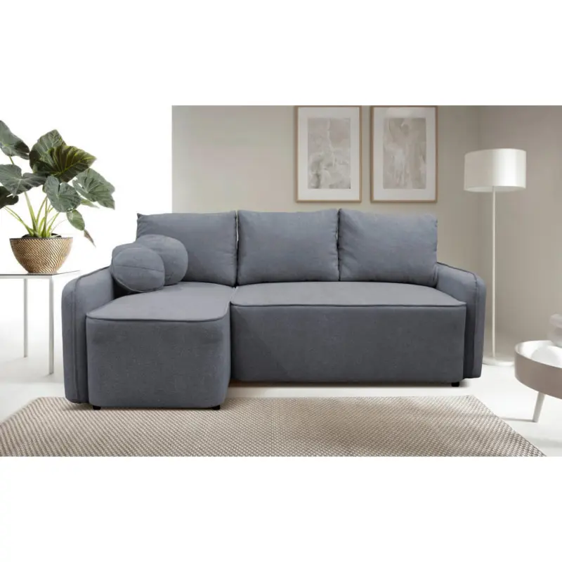 Ecksofa Fancy in Struktur, Boucl&eacute; Grau