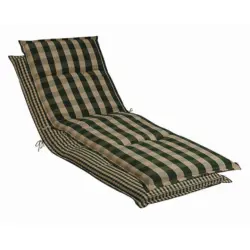 Liegenauflage in Gr&uuml;n, Beige Karo