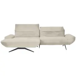 Ecksofa in Teddystoff Creme 170-195/280 cm