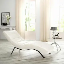 Relaxliege in Echtleder Wei&szlig;