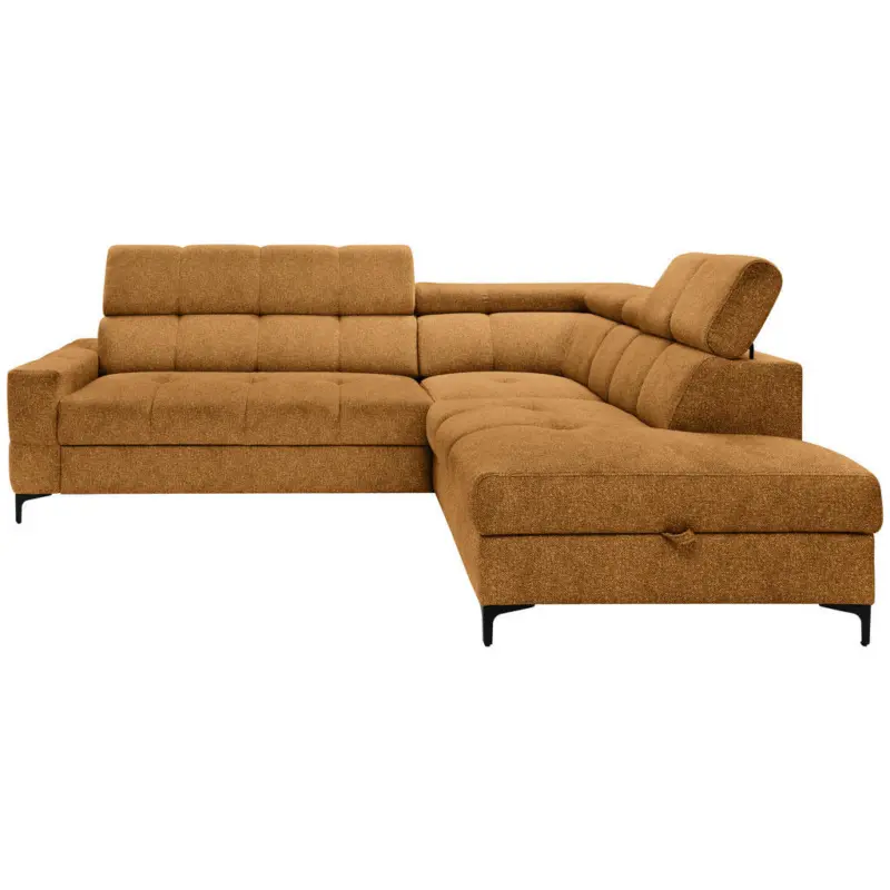 Ecksofa in Struktur Dunkelgelb 254/212 cm