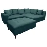 XXXLutz Lauterach - Ihr M&ouml;belhaus bei Bregenz Ecksofa inkl. Hocker in Mikrofaser Petrol 247/174 cm