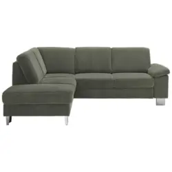 Ecksofa in Cord Olivgr&uuml;n 200/248 cm