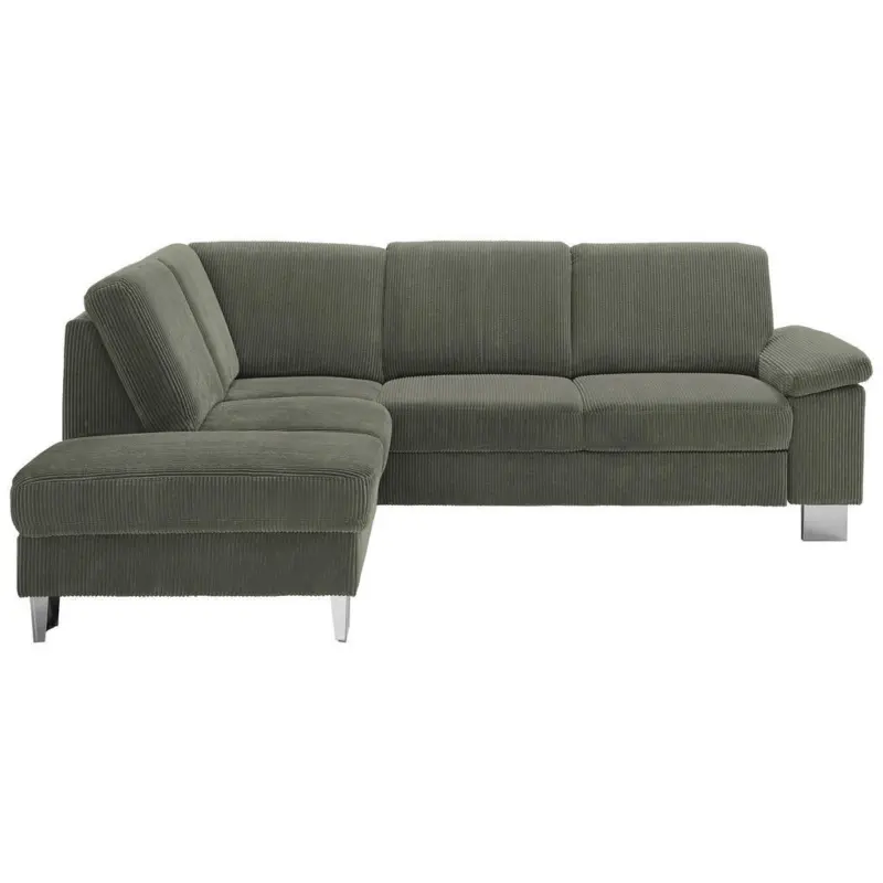 Ecksofa in Cord Olivgr&uuml;n 200/248 cm