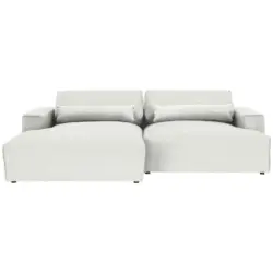 Ecksofa Felicia in Struktur Wei&szlig; 187/267 cm