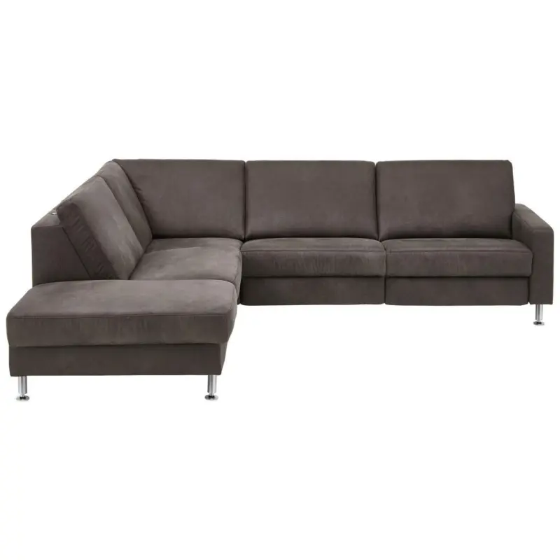 Ecksofa in Mikrofaser Anthrazit 242/275 cm