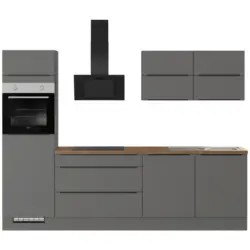 K&uuml;chenblock 280 cm in Graphitfarben