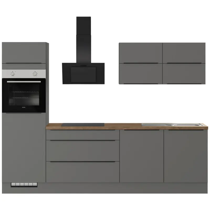 K&uuml;chenblock 280 cm in Graphitfarben