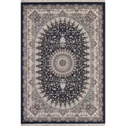 Vintage-Teppich 120/170 cm Semerkand Dunkelblau, Beige