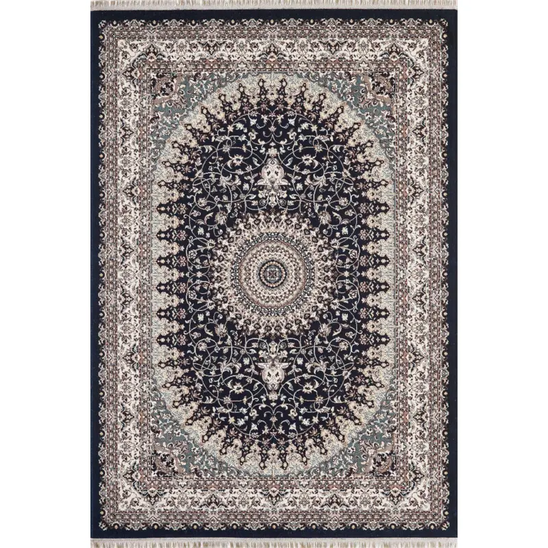 Vintage-Teppich 120/170 cm Semerkand Dunkelblau, Beige