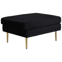 Hocker in Metall, Textil Schwarz, Goldfarben