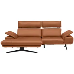 Ecksofa in Echtleder Cognac 152/239 cm