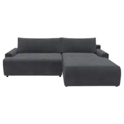 Eckschlafsofa Prag in Cord Anthrazit
