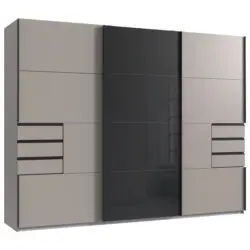 Schwebet&uuml;renschrank in Graphitfarben, Schwarz, Sahara