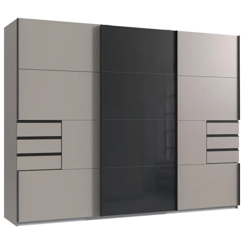Schwebet&uuml;renschrank in Graphitfarben, Schwarz, Sahara