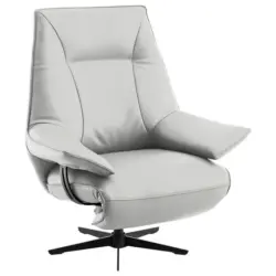 Relaxsessel in Leder Wei&szlig;
