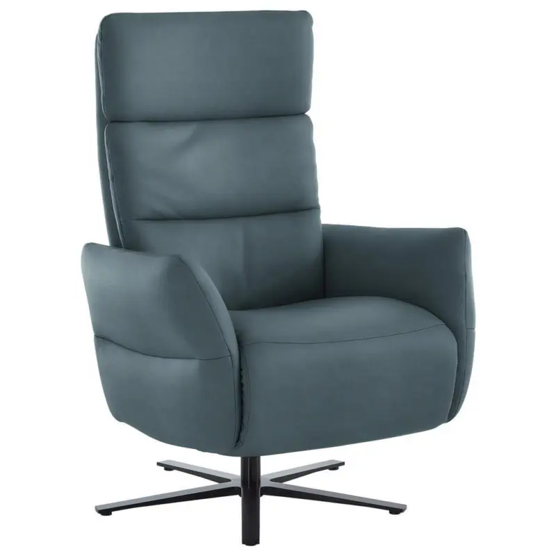 Relaxsessel in Leder Blaugrau
