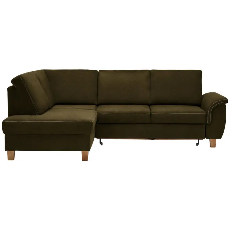 Ecksofa in Flachgewebe Olivgr&uuml;n