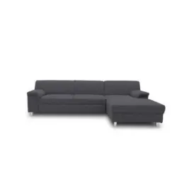 Ecksofa in Webstoff Schlammfarben 251/150 cm