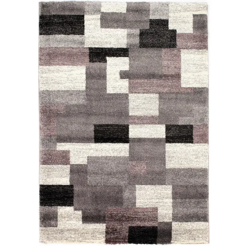 Webteppich 65/130 cm Astor Grid Grau, Flieder