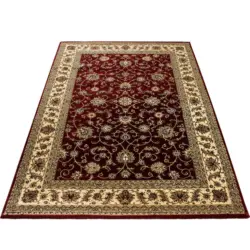 Webteppich 80/150 cm Marrakesh Rot, Beige