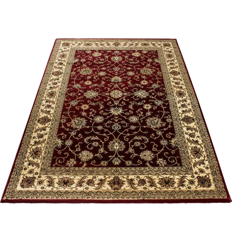 Webteppich 80/150 cm Marrakesh Rot, Beige