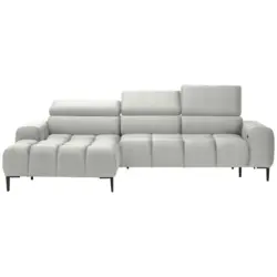 Ecksofa in Webstoff Creme 177/270 cm
