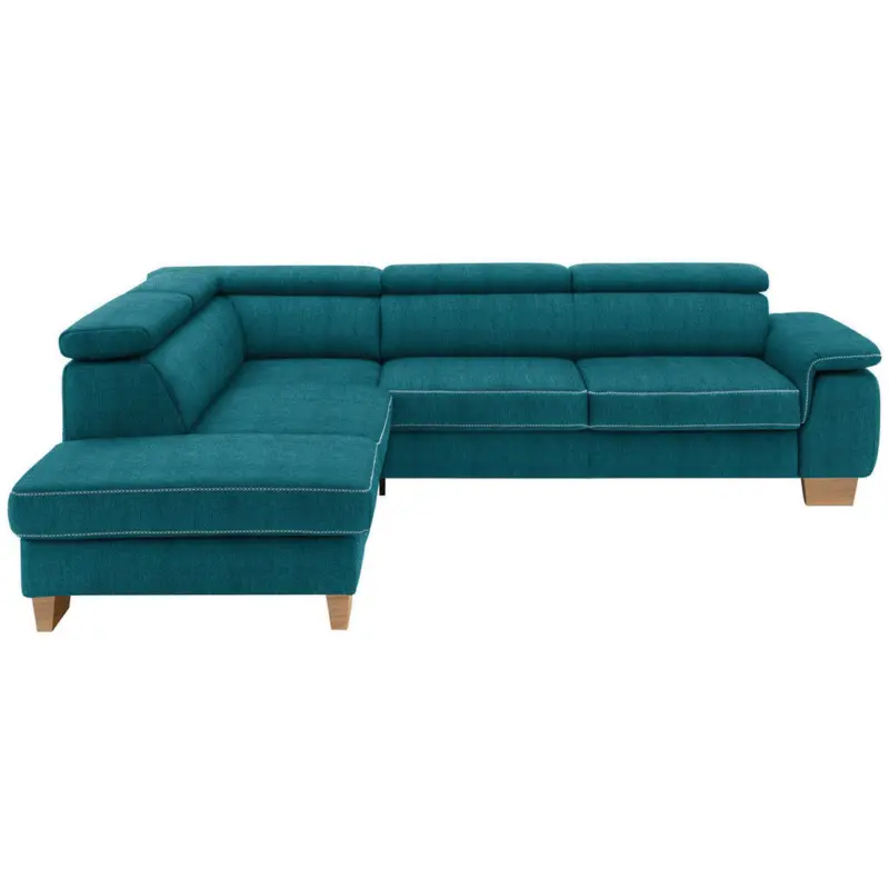 Ecksofa in Mikrofaser Petrol 226/273 cm